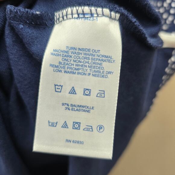 Lands' End Dress Sleeveless Knee Length Polka Dot Blue Casual Size Medium - Picture 5 of 6